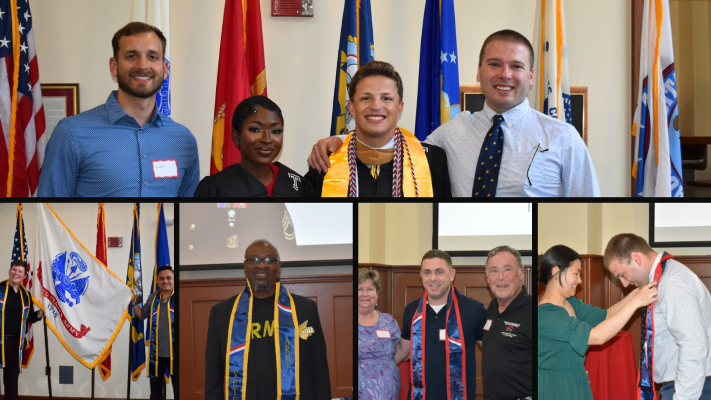 Students receiving their stoles at the military stole ceremony!