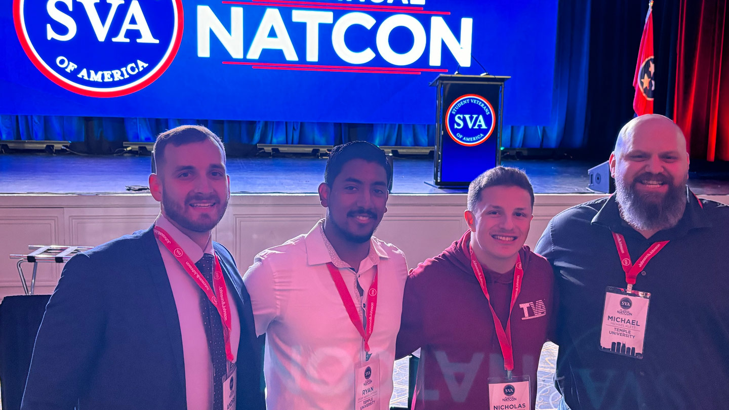 Temple University Students posing for photo at NATCON