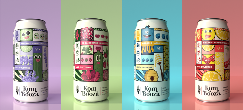 examples of designs on drink cans. 